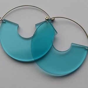 Blue Translucent Hoop Earrings